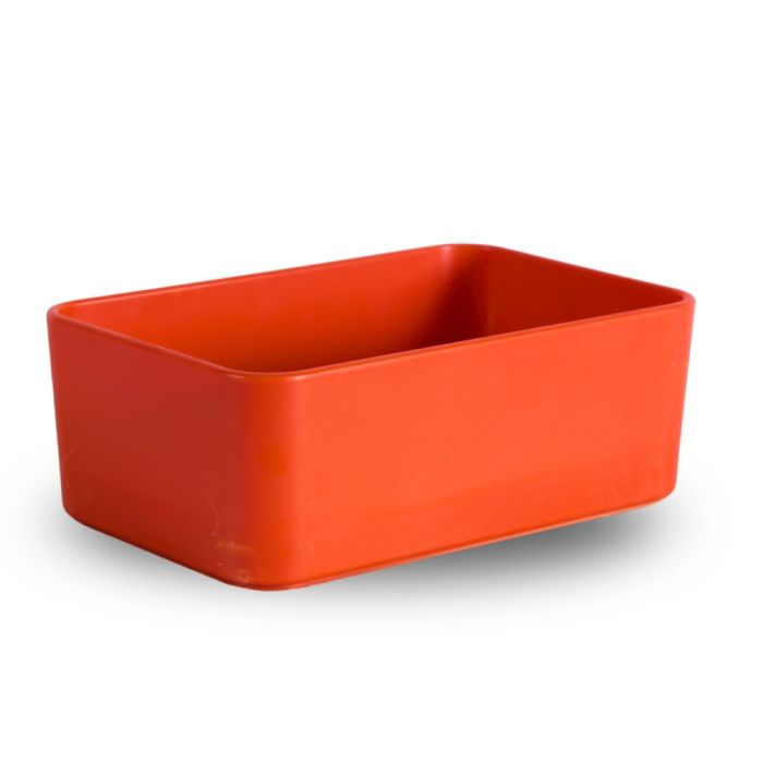 Mangeoire plastique rectangulaire simple rouge CHICK'A