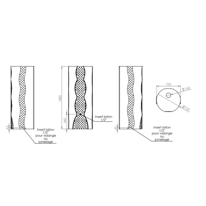 Récupérateur d'eau de pluie pour jardin Niagara 750 L gris EMP ROTOMOULAGE