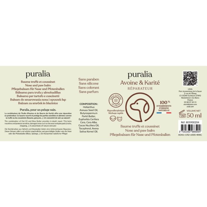 Baume truffe et coussinets 50 ml PURALIA