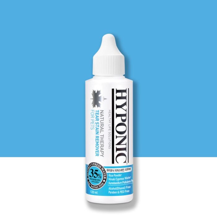 Nettoyant naturel anti-larmes pour chiens et chats 120 ml HYPONIC