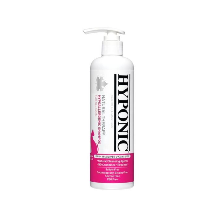 Shampoing naturel et hypoallergénique pour chats 300 ml HYPONIC