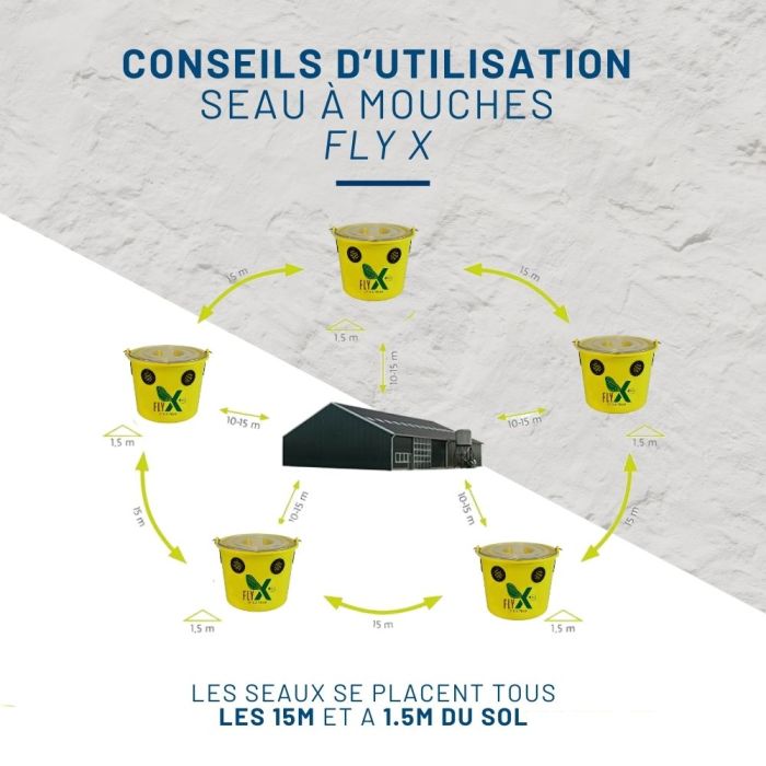 Seau piège à mouches Fly X 12 L + poudre attractive