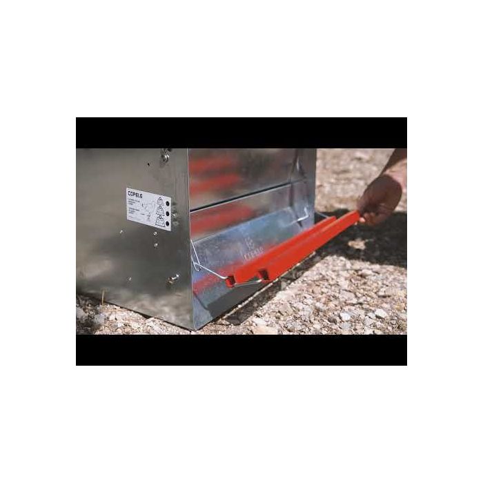 Mangeoire 2 côtés 50 kg pour 30 poules