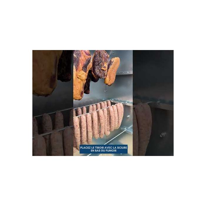 Fumoir 3 niveaux avec porte vitrée, h 80 cm 