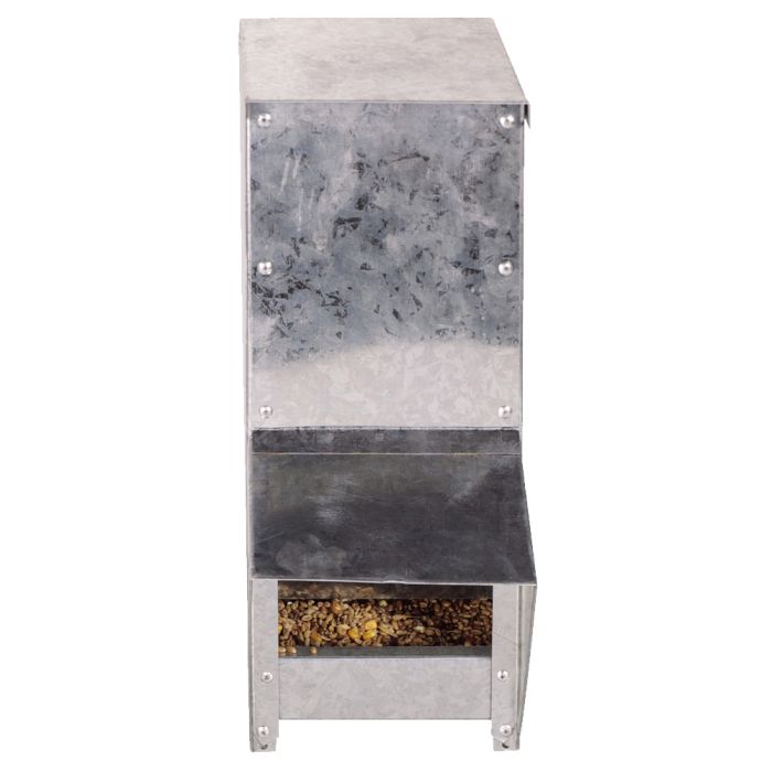 Mangeoire à trémie en acier galvanisé 10 L pour 8 poules