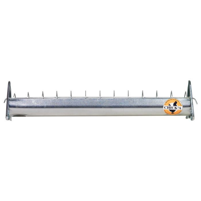  Mangeoire en acier galvanisé à grille mobile 50 cm pour 20 poussins