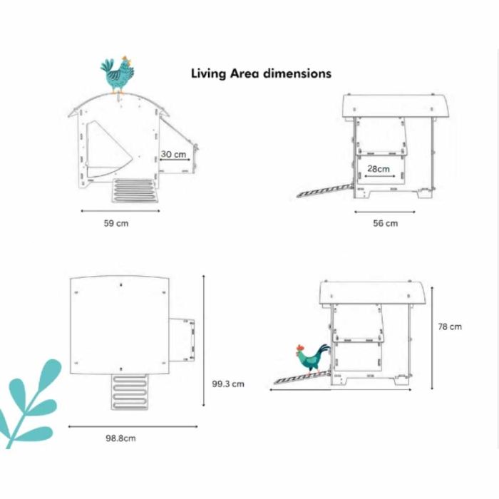 Poulailler recyclé au sol pour 3 à 5 poules petit modèle NESTERA