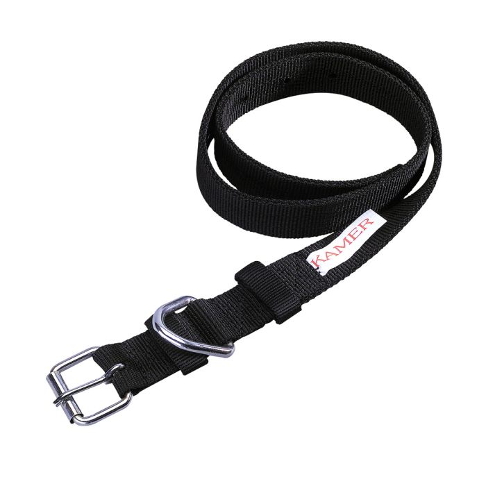 Collier en nylon double 125 x 4 cm noir