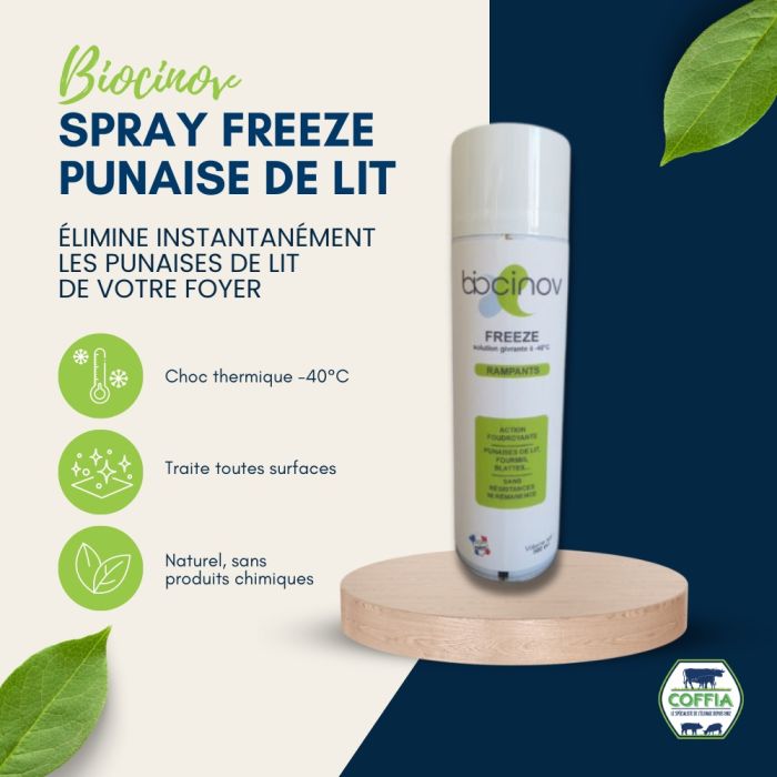 Aérosol Freeze anti-punaises de lit et insectes rampants BIOCINOV